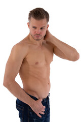 Fototapeta premium Handsome young man. White background.