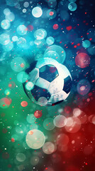 Fototapeta premium Dynamic presentation of a football match. AI generative.