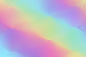 Rainbow fantasy background. Holographic illustration in pastel colors. Multicolored sky. Vector