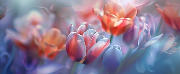 Bask In The Beauty Of Spring Tulips, Where The Delicate Blooms Dance In The Gentle Breeze, Background HD For Designer 