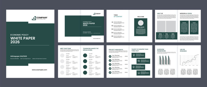 corporate business white paper design booklet vector & catalog design layout template