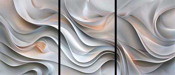 Abstract Wall Art with Dynamic Wavy Pattern