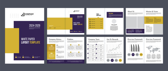 corporate business white paper design booklet vector & catalog design layout template