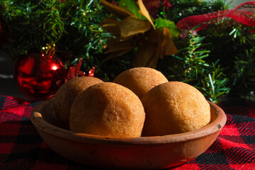 Delicious fritter traditional Colombian food 