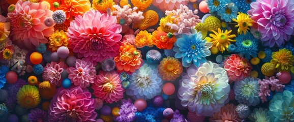 Beautiful Ping Pong Flower Beds In Many Colors Create A Vibrant And Joyful Scene, With A Riot Of Blooms Symbolizing The Beauty Of Nature In Full Bloom, Background HD For Designer 