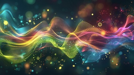 A visually captivating of colorful dynamic floating waves abstract background 