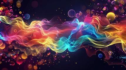 A visually captivating of colorful dynamic floating waves abstract background 
