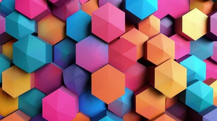 A visually stunning abstract hexagon colorful geometric background 