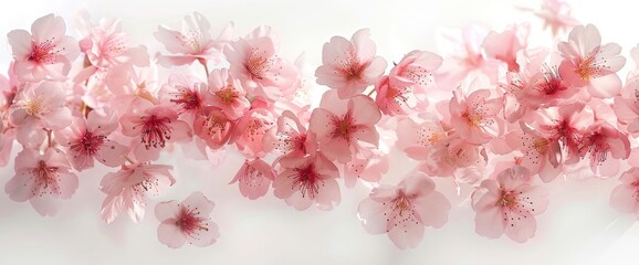Cherry Blossoms On The White Background Evoke A Sense Of Purity And Serenity, With Delicate Blooms Symbolizing The Beauty Of Renewal And New Beginnings, Background HD For Designer 