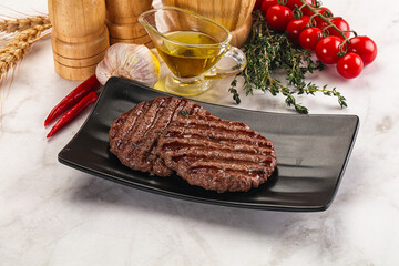 Grilled beef cutlet for burger