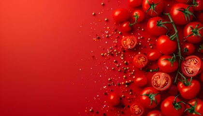 tomato and red sauce, free space, boarder, text caption shot, free space advertising mockup © Klnpherch