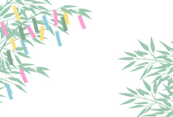 Fototapeta premium シンプルな七夕の笹飾りのイラスト