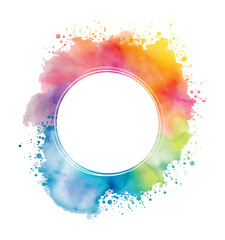 circle colorful splash watercolor digital painting good quality