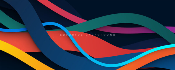Colorful abstract line layers background gradient shape design vector