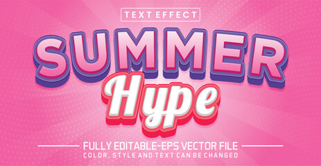 Summer hype editable text effect template