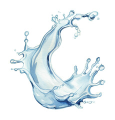 blue water splash watercolor digital painting good quality