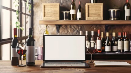 Digital Sommelier Wine Selections and Tasting Notes on Laptop Screen