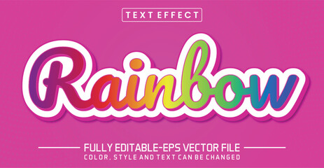 Rainbow editable text effect template