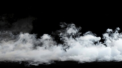 Black and white smoke billowing on a dark backdrop