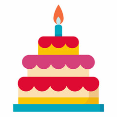 Happy birthday cake vector illustration on a white background 
