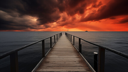 Fototapeta premium a dock leading to the ocean