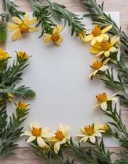 Petals Perfection: Spanish Needles Surrounding White Space