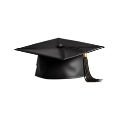 matte black graduation cap with tassel.