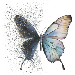 Half Dissipated Butterfly Sublimation Clipart
