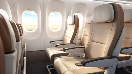 a row of seats in an airplane
