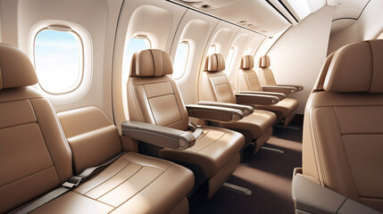 a row of seats in an airplane