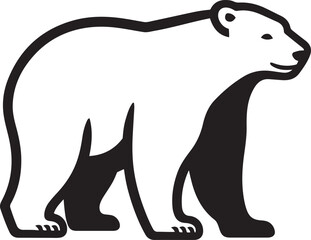 Polar bear vector silhouette illustration.