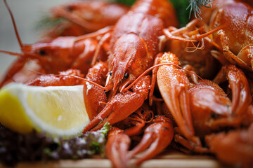a pile of cooked lobsters