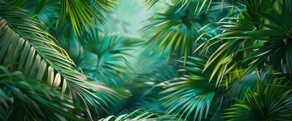 Immerse Yourself In The Lush Beauty Of Tropical Paper Palm Leaves And Branches Framing A Scene Of Summer Paradise, Background HD For Designer 