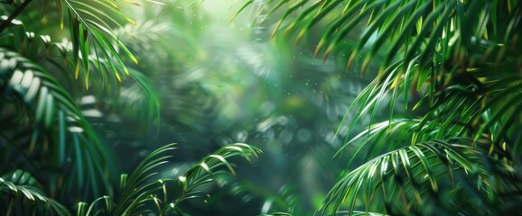 Immerse Yourself In The Lush Beauty Of Tropical Paper Palm Leaves And Branches Framing A Scene Of Summer Paradise, Background HD For Designer 