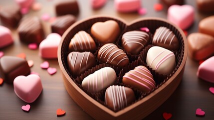 a heart shaped box of chocolates