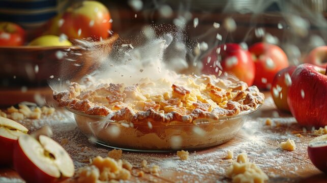 Greeting Card and Banner Design for Social Media or Educational Purpose of World Apple Pie Day Background