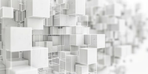 A Serene Symphony of Cubes on a White Canvas