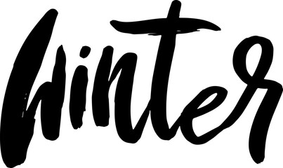 Obraz premium Winter. Hand Drawn Dry Brush Lettering