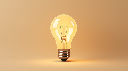 Yellow light bulb, creative concept