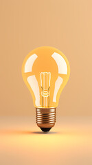 Yellow light bulb, creative concept