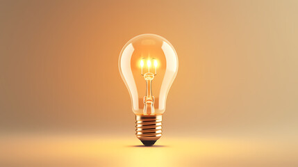 Yellow light bulb, creative concept