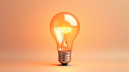 Yellow light bulb, creative concept