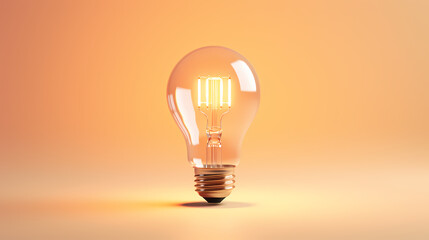 Yellow light bulb, creative concept