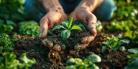 Embracing Growth: Person Nurturing Plant in Hands