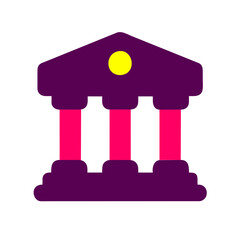  Bank building icon vector illustration.
