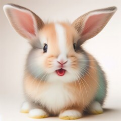 Rainbow colored baby rabbit