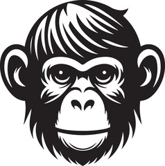 Silhouette of a monkey face vector illustration.