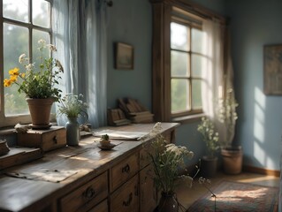 interior of a house. 3D rendering