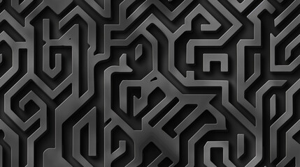 Labyrinth monochrome seamless pattern 16-9 ratio
