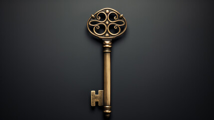 Obraz premium A gold key with a design on it